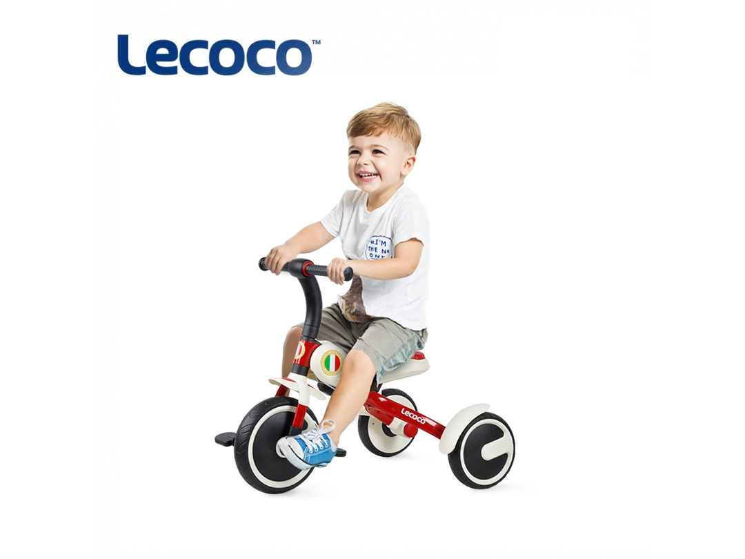 義大利lecoco 白武士可折疊二合一兒童三輪車 白紅 線上購物 承飛國際貿易有限公司